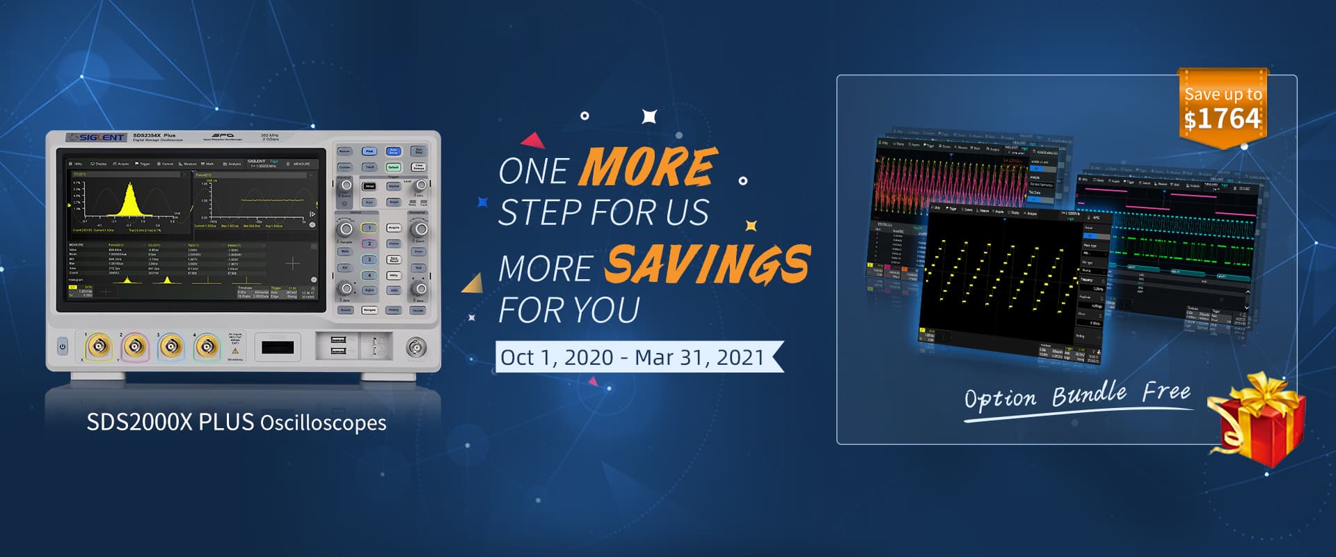 [Khuyến Mãi T10]- Máy Hiện Sóng Siglent Dòng SDS2000X Plus Tặng Kèm Gói Tùy Chọn Nâng Cao