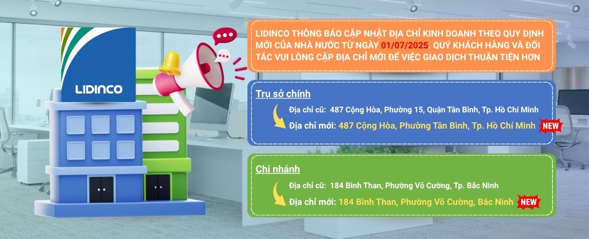Thông báo quan trọng: LIDINCO cập nhật địa chỉ kinh doanh