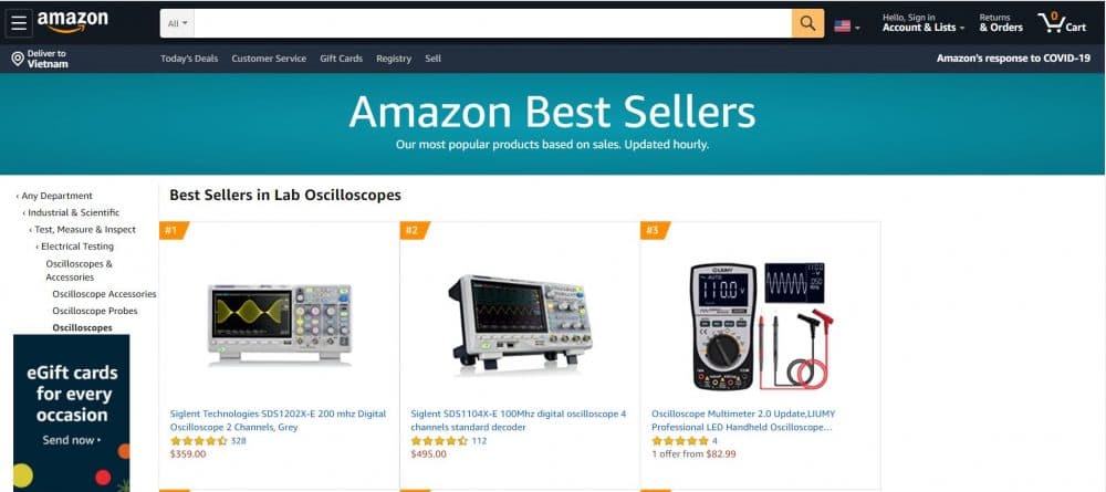 Oscilloscope giá rẻ chất lượng nhất Amazon
